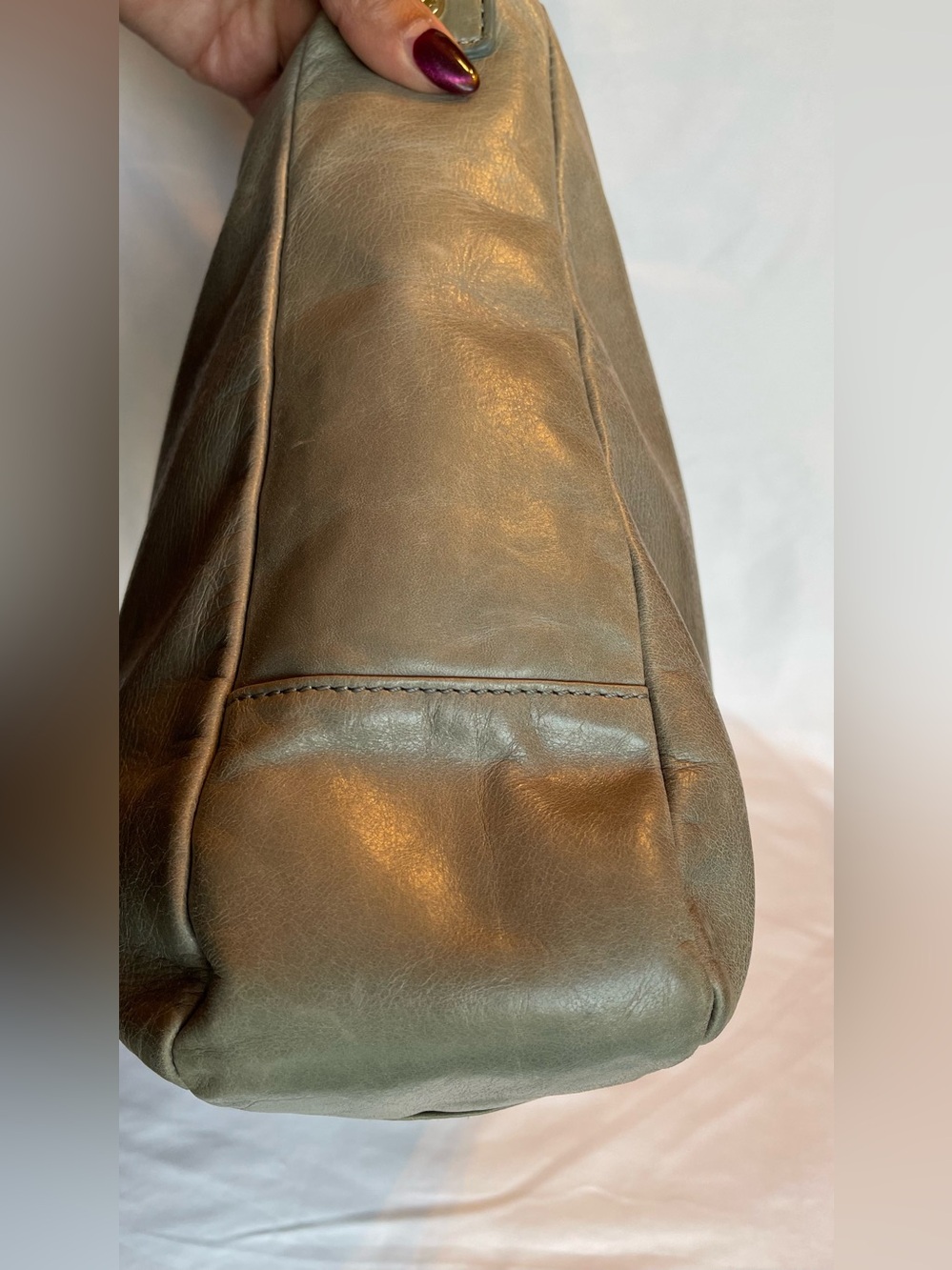 Tory Burch Olive Green Leather Hobo Bag - Picture 6 of 11